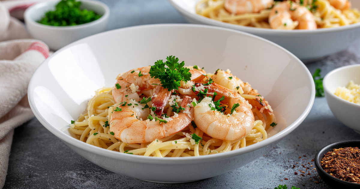 Spicy Valentine’s Shrimp Pasta