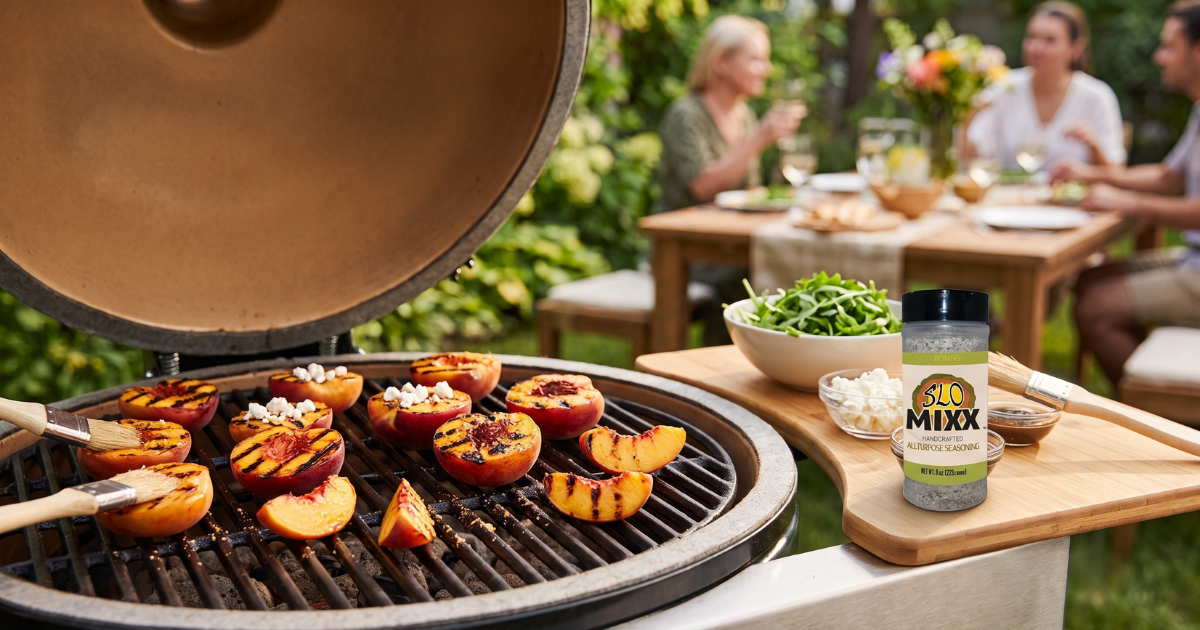 Grilled Peach & Goat Cheese Salad